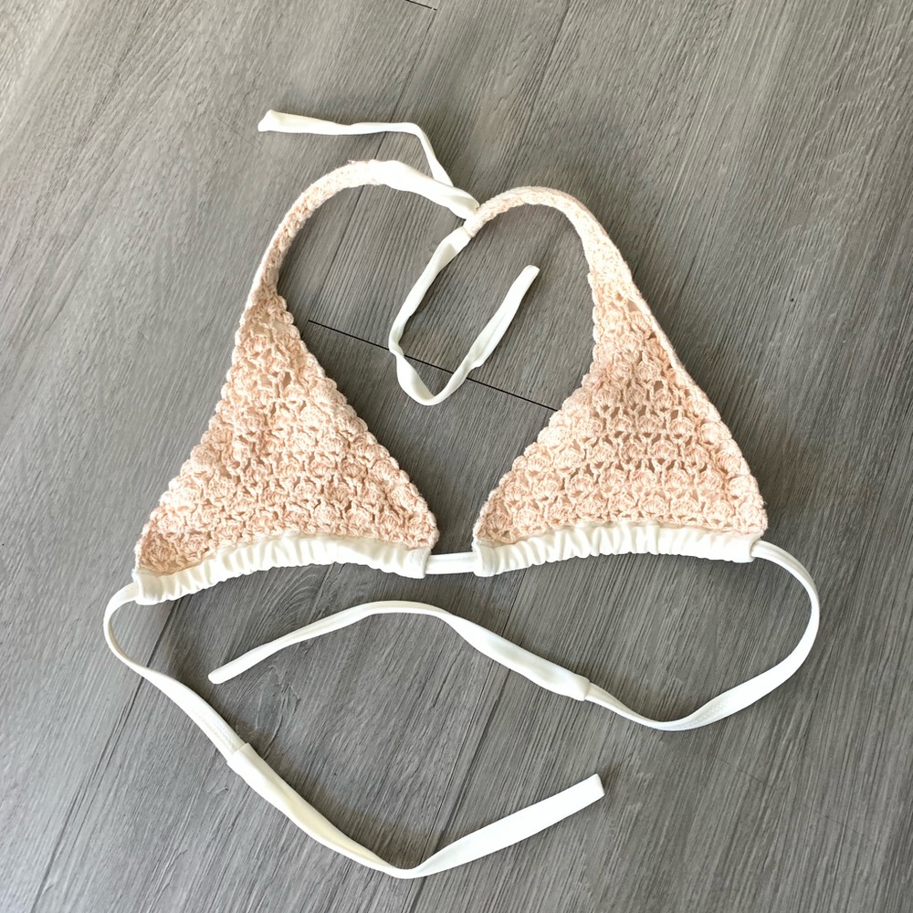 🎉HOST PICKCream Crocheted Teenie Bikini